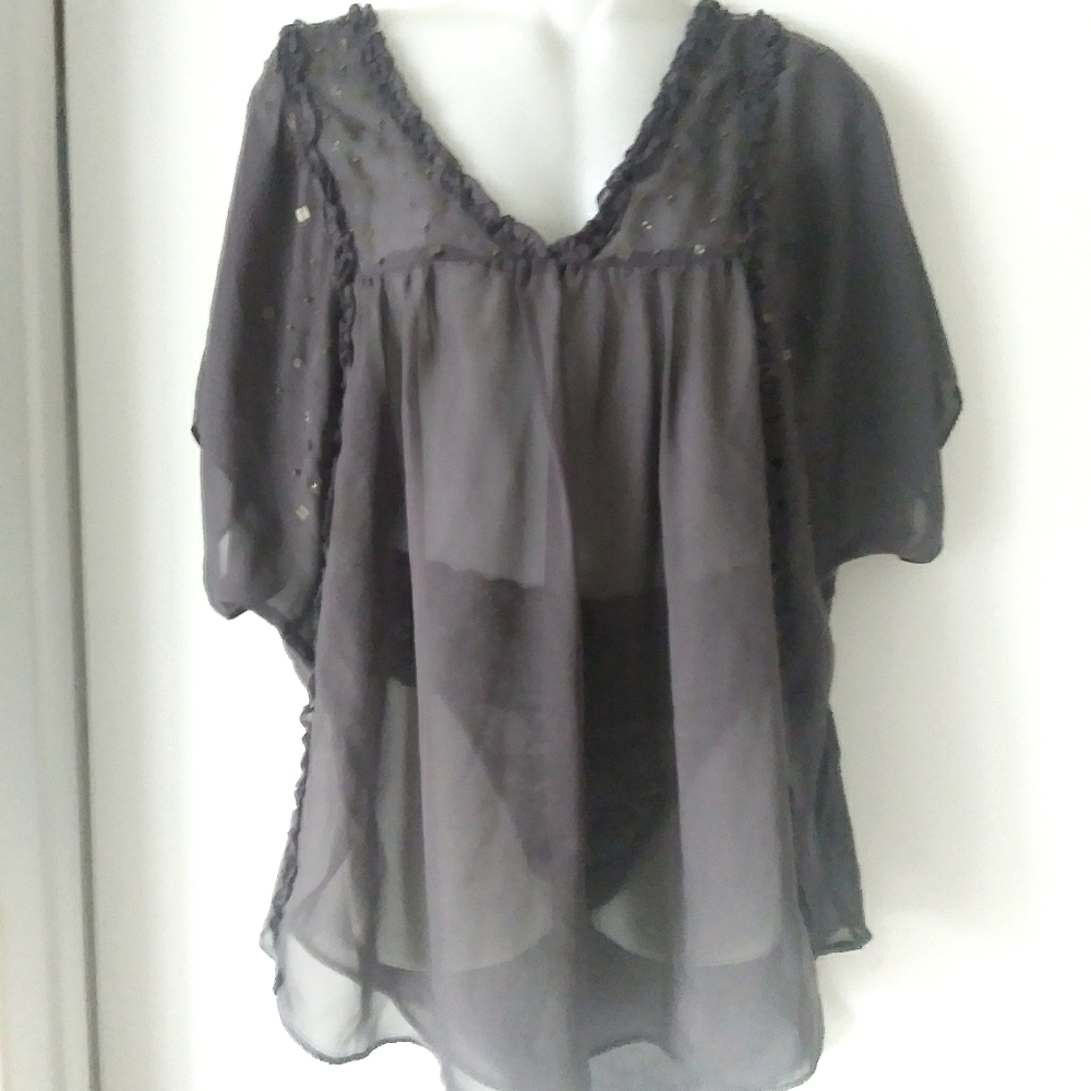 Charcoal Grey Caftan sz. Med Blouse